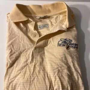 Slazenger Yellow and White Striped Polo